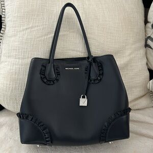 Michael Kors Dark Blue Mercer Gallery Centri Zip Tote